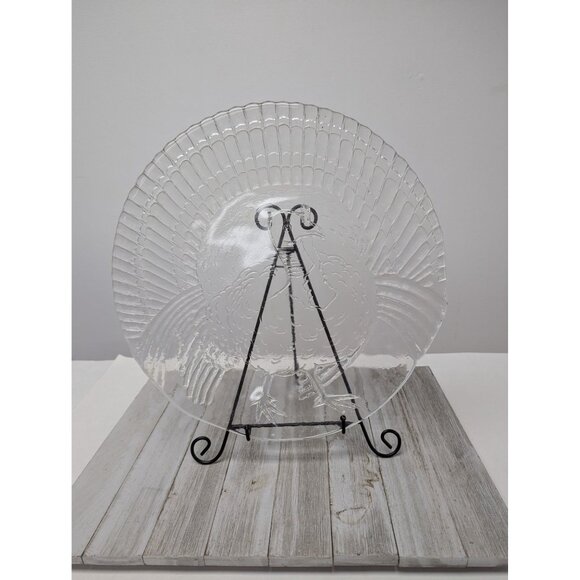 Pilgrim Glass "CHRISTMAS MORNING" Party Platter 13" Hand Made Ceredo, WV Vintage - Picture 1 of 6